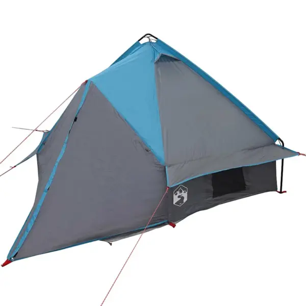 4-kohaline teepee telk, sinine ja hall, vettpidav 185T polüester, 388 x 320 x 169 cm – 4