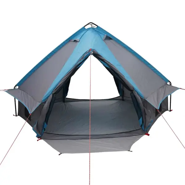 4-kohaline teepee telk, sinine ja hall, vettpidav 185T polüester, 388 x 320 x 169 cm – 5