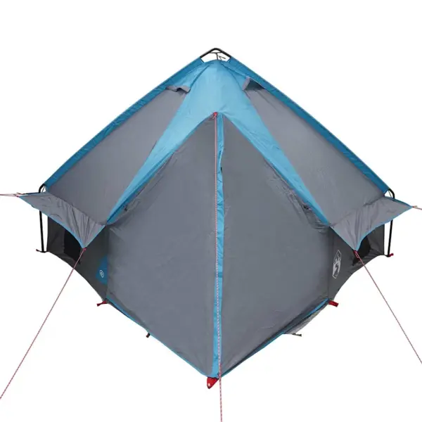 4-kohaline teepee telk, sinine ja hall, vettpidav 185T polüester, 388 x 320 x 169 cm – 7