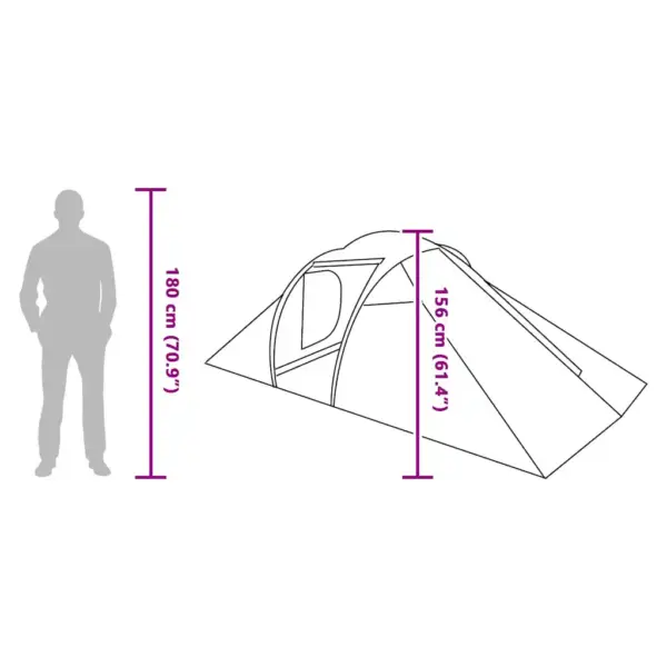 4-kohaline tunnelitelk õhuava ja katusega, sinine, 510 x 240 x 156 cm, taftkangas – 11