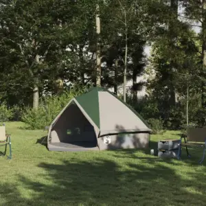 4-kohaline teepee telk, roheline/hall, 388 x 320 x 169 cm