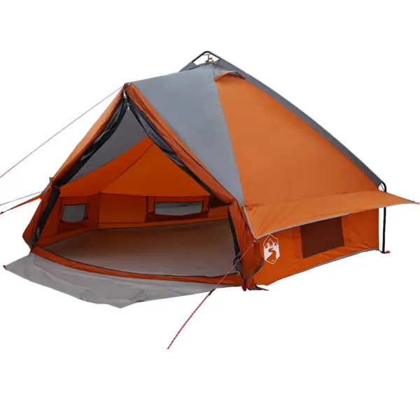 6-kohaline teepee telk, hall ja oranž, 431 x 366 x 185 cm, veekindel polüester – 2