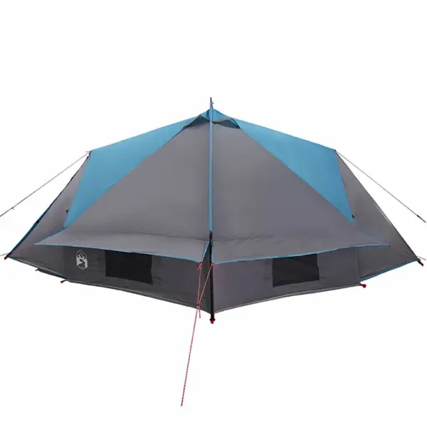 6-kohaline teepee telk, sinine ja hall, 431 x 366 x 185 cm, 185T polüester – 6