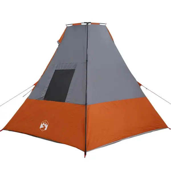 6-kohaline katusega tipi telk e-porti ja akendega, hall/oranž taft, 383 x 338 x 217 cm – 5