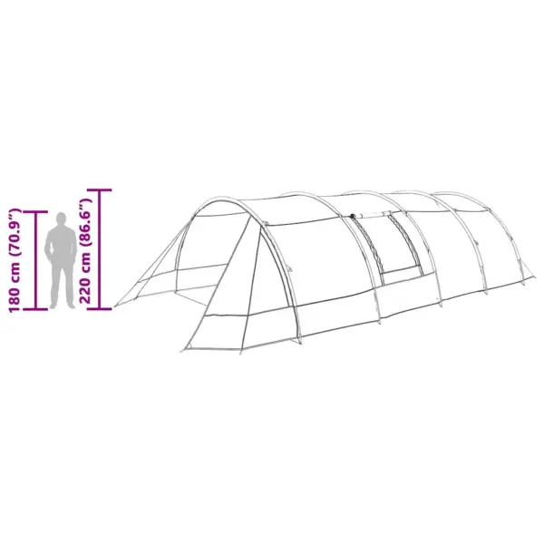 6-kohaline tunnelitelk verandaga, roheline/valge, 890 x 470 x 220 cm – 13
