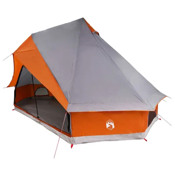 8-kohaline tipi pere telk varikatusega, hall ja oranž, taft, 400 x 346 x 250 cm – 2