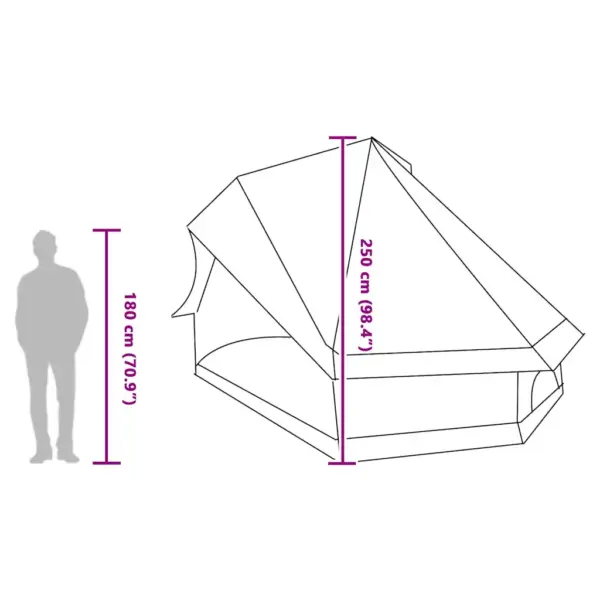 8-kohaline tipi pere telk varikatusega, hall ja oranž, taft, 400 x 346 x 250 cm – 13