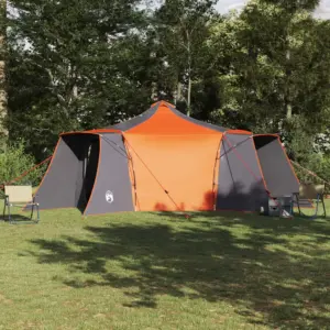 8-kohaline tipi telk katusepikendusega, hall ja oranž, taft, 492 x 492 x 275 cm