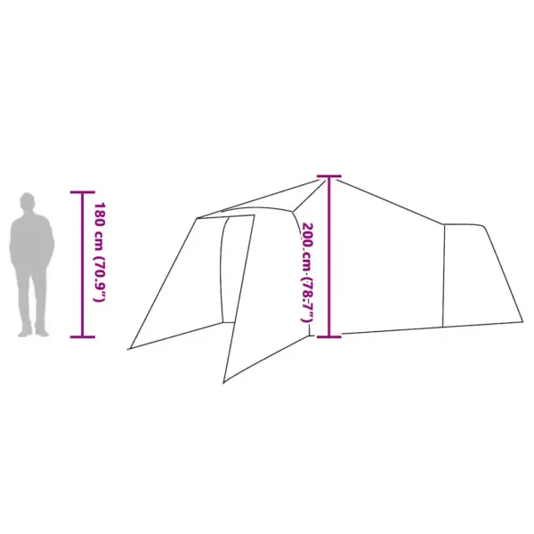 8-kohaline tipi telk katusepikendusega, hall ja oranž, taft, 492 x 492 x 275 cm – 12