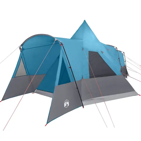 8-kohaline teepee telk katusega, sinine 185T polüester, 720 x 465 x 295 cm – 4