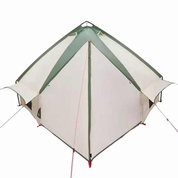 8-kohaline teepee telk, roheline ja valge, 490 x 410 x 210 cm, 185T polüester – 7