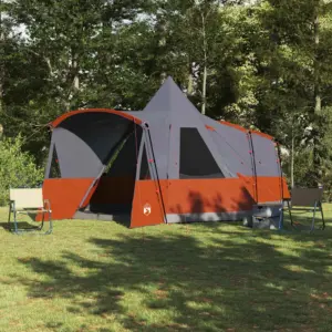8-kohaline teepee-telk, hall ja oranž, 720 x 465 x 295 cm