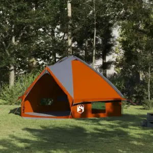8-kohaline tipitelk halli ja oranži 185T polüestrist, 490 x 410 x 210 cm
