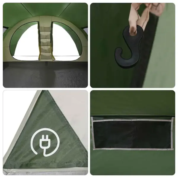 8-kohaline tunnel-telk eeskojaga, roheline, 710 x 460 x 245 cm – 12