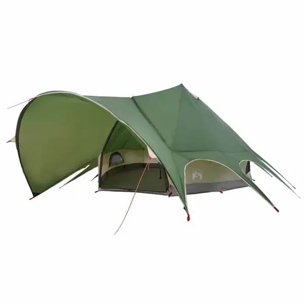 9-kohaline teepee telk, roheline-hall, veekindel polüester, 502 x 502 x 297 cm – 2