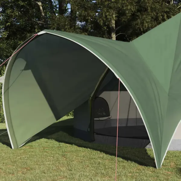 9-kohaline teepee telk, roheline-hall, veekindel polüester, 502 x 502 x 297 cm – 3
