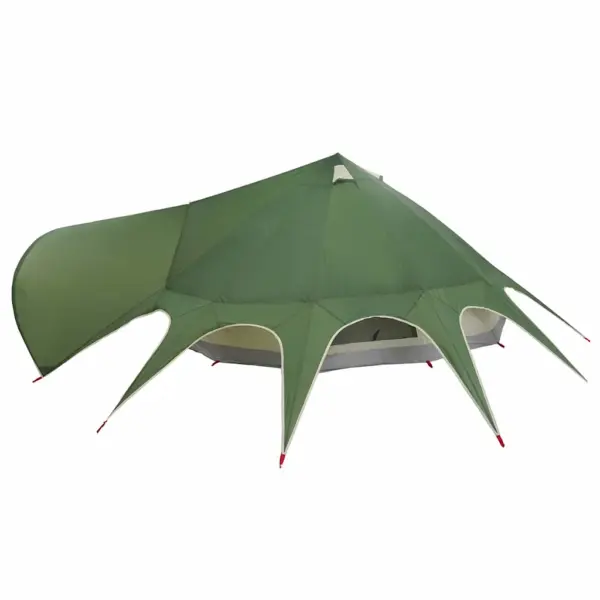 9-kohaline teepee telk, roheline-hall, veekindel polüester, 502 x 502 x 297 cm – 7