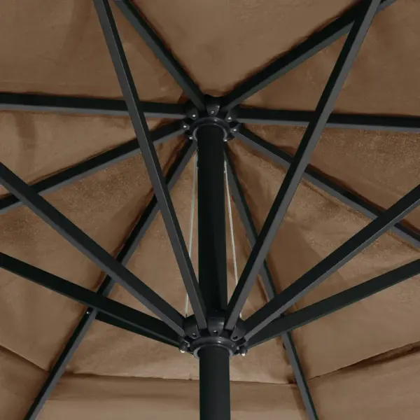 Aia päevavari alumiiniumpostiga, 600 cm, pruunikashall - 5