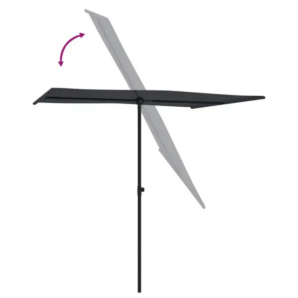 Lame aia päikesevari alumiiniumpostiga, 200 x 150 cm, must – 6
