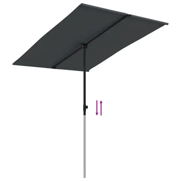 Lame aia päikesevari alumiiniumpostiga, 200 x 150 cm, must – 7