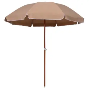 Aia päikesevari UV- ja veekindel, teraspostiga, pruunikashall, ø 210 cm, kaar 240 cm