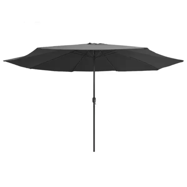 Aia päikesevari õhuventilatsiooni ja vändaga, metallpostiga, 390 cm, antratsiithall - 2