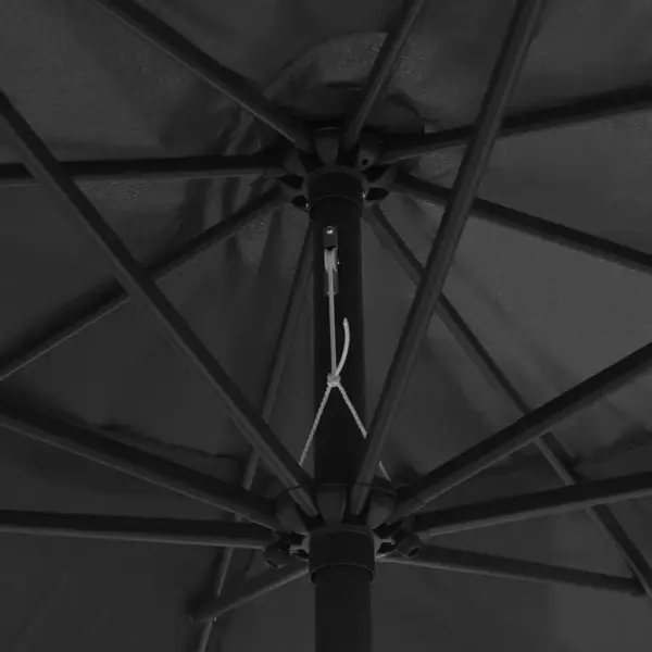 Aia päikesevari õhuventilatsiooni ja vändaga, metallpostiga, 390 cm, antratsiithall - 5