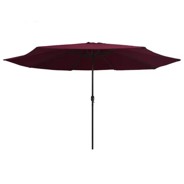 Aia päikesevari metallpostiga, bordoopunane, 390 cm läbimõõduga - 2
