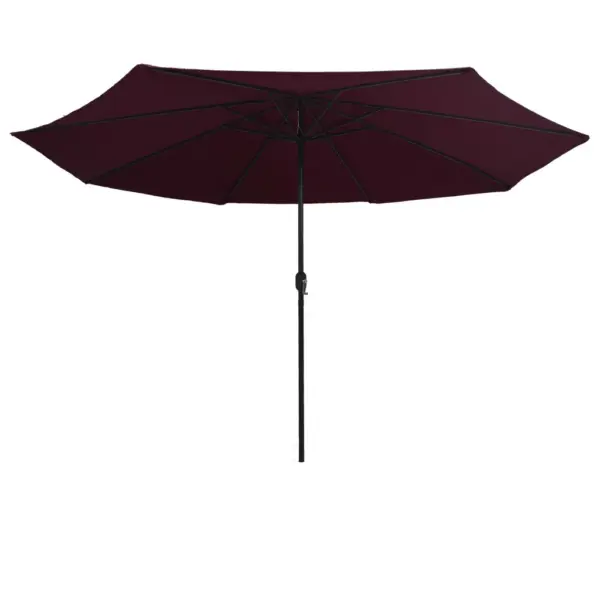 Aia päikesevari metallpostiga, bordoopunane, 390 cm läbimõõduga - 3