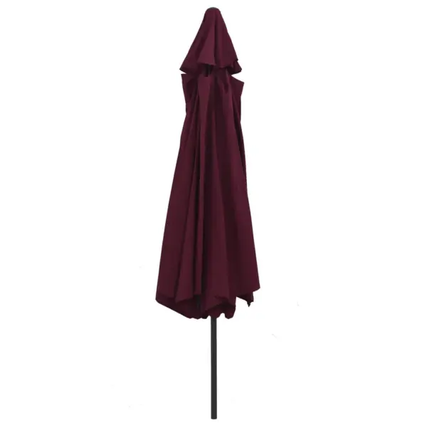 Aia päikesevari metallpostiga, bordoopunane, 390 cm läbimõõduga - 4