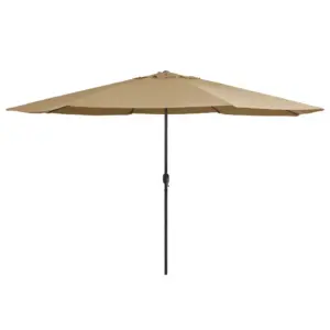 Aia päikesevari vändamehhanismiga, metallpostiga, pruunikashall, ø 390 cm