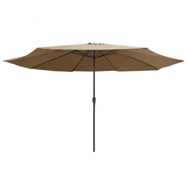 Aia päikesevari vändamehhanismiga, metallpostiga, pruunikashall, ø 390 cm – 2