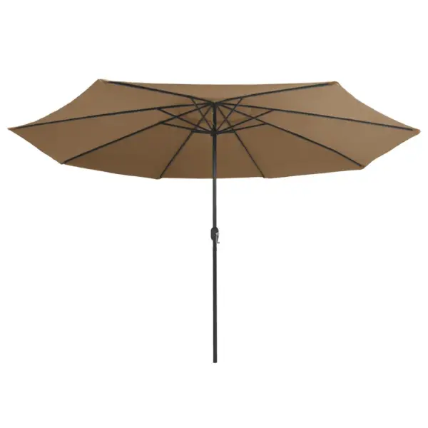Aia päikesevari vändamehhanismiga, metallpostiga, pruunikashall, ø 390 cm – 3