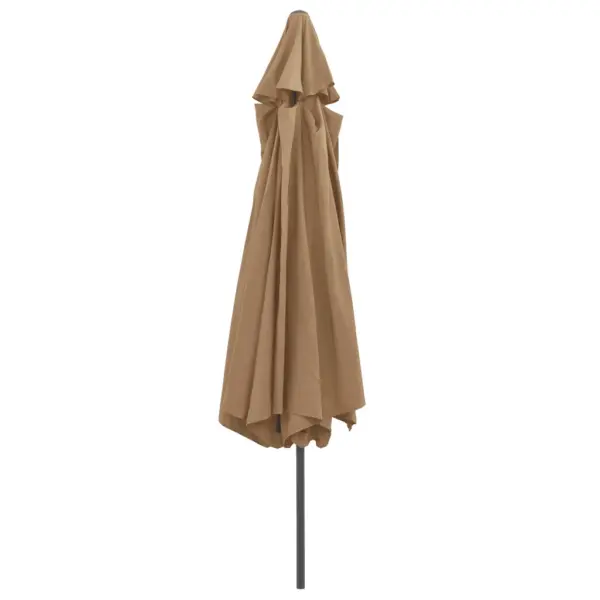 Aia päikesevari vändamehhanismiga, metallpostiga, pruunikashall, ø 390 cm – 4