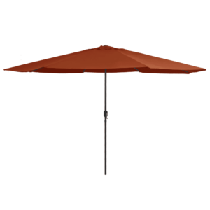 Aia päikesevari 390 cm, terrakota polüesterkangas, metallpostiga