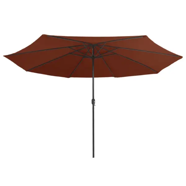 Aia päikesevari 390 cm, terrakota polüesterkangas, metallpostiga – 3