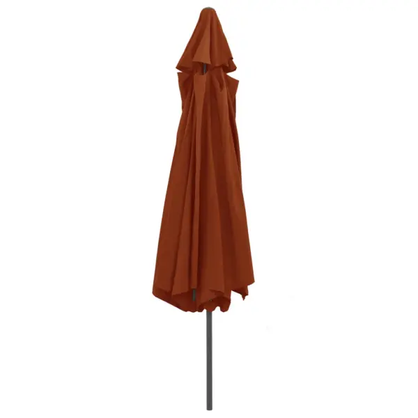 Aia päikesevari 390 cm, terrakota polüesterkangas, metallpostiga – 4