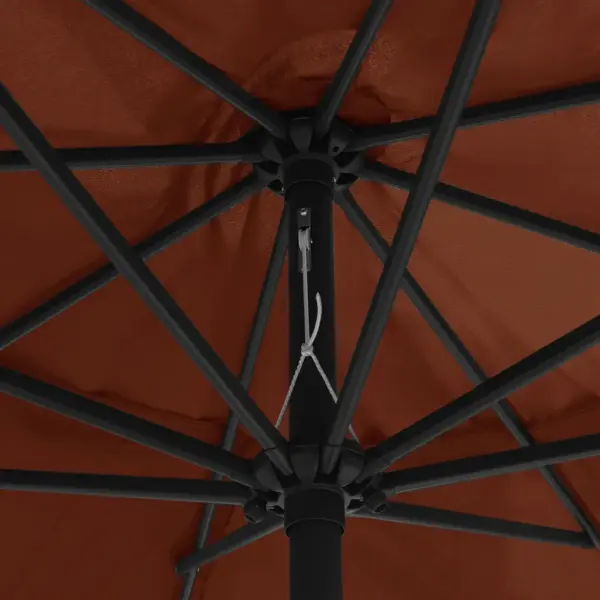 Aia päikesevari 390 cm, terrakota polüesterkangas, metallpostiga – 5