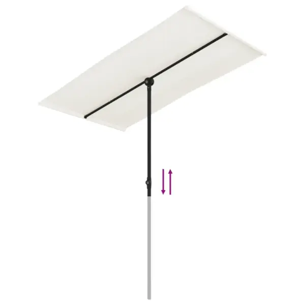 Aia päikesevari alumiiniumpostiga, reguleeritav, liivabeež, 180 x 110 cm – 7