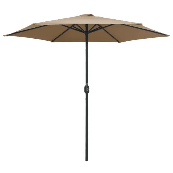 Aia päikesevari alumiiniumpostiga, vändaga, 270 cm, pruunikashall – 2