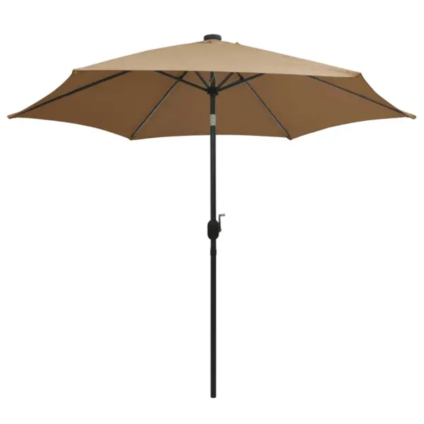 Aia päikesevari LED-ribade ja vändamehhanismiga, 300 cm, pruunikashall - 3