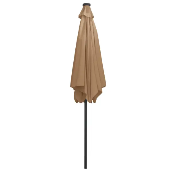 Aia päikesevari LED-ribade ja vändamehhanismiga, 300 cm, pruunikashall - 5