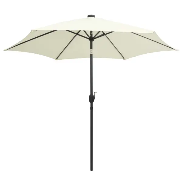 Aia päikesevari LED-ribadega, liivabeež, alumiiniumpost, 300 cm - 2