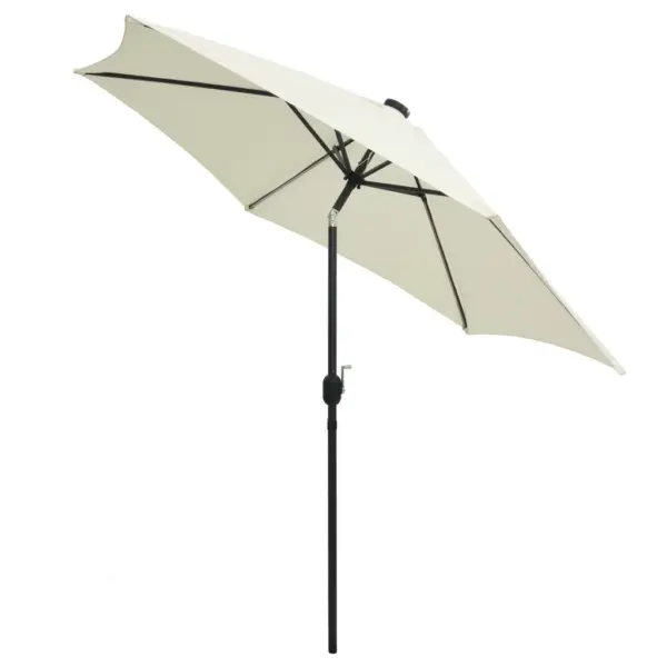 Aia päikesevari LED-ribadega, liivabeež, alumiiniumpost, 300 cm - 3