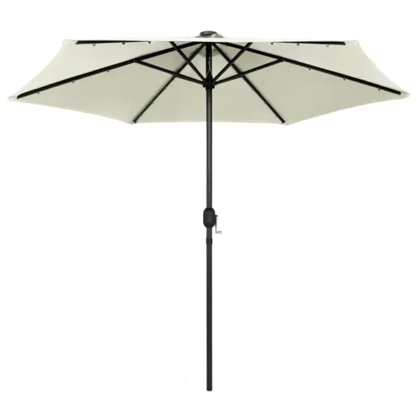 Aia päikesevari LED-tuledega, vändaga, helebeež, 270 cm – 2