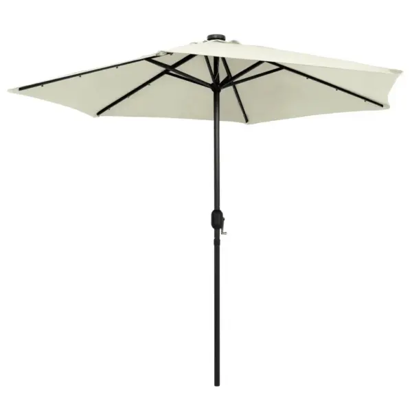 Aia päikesevari LED-tuledega, vändaga, helebeež, 270 cm – 3
