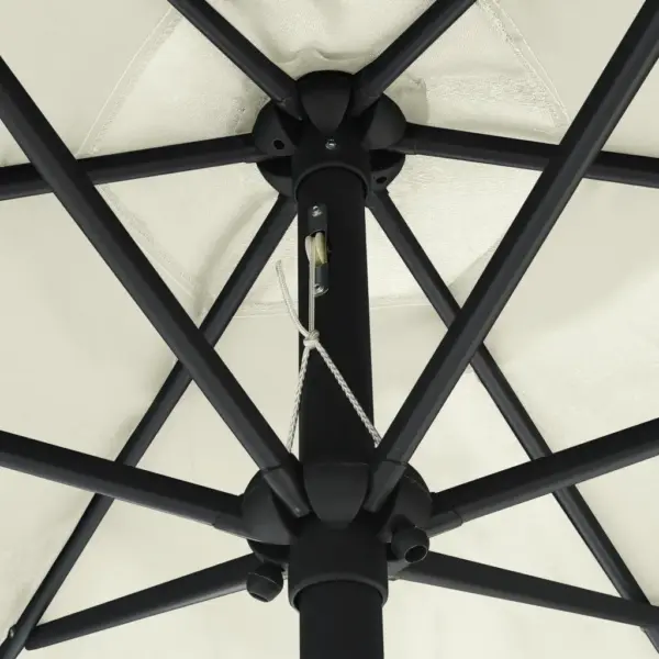 Aia päikesevari LED-tuledega, vändaga, helebeež, 270 cm – 5