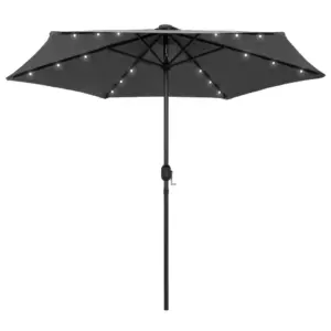 Aia päikesevari LED-valgustusega, alumiiniumpost, 270 cm, antratsiithall