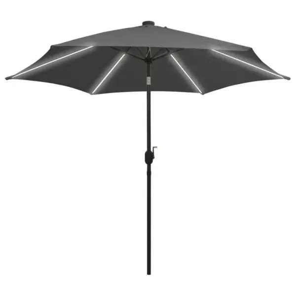 Aia päikesevari LED-valgustuse ja vändamehhanismiga, 300 cm, antratsiithall alumiiniumpost - 2