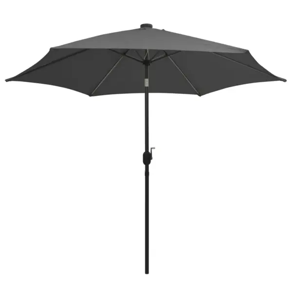 Aia päikesevari LED-valgustuse ja vändamehhanismiga, 300 cm, antratsiithall alumiiniumpost - 3